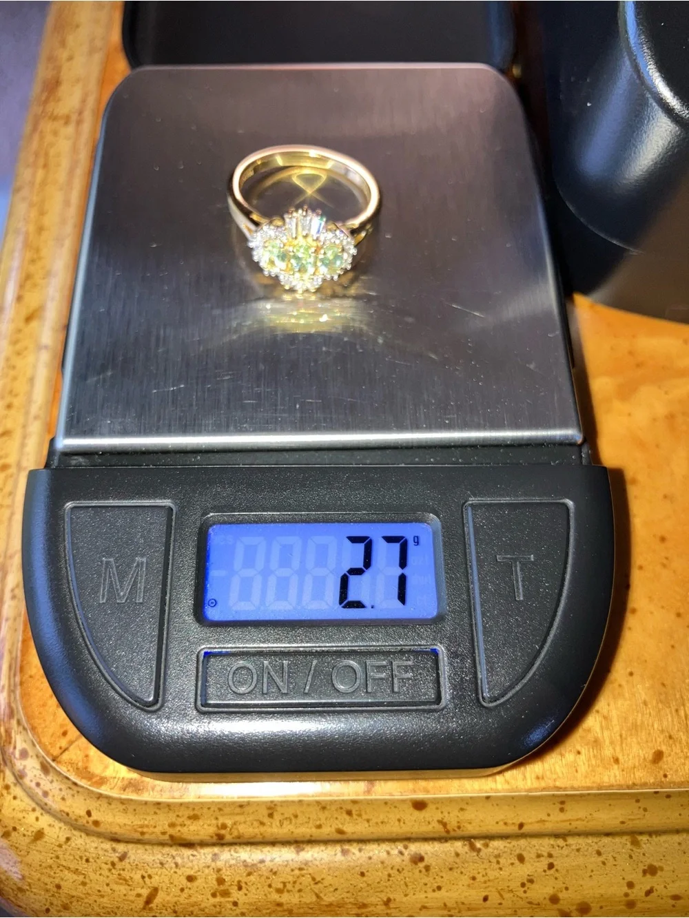 Mint Garnet Moissanite Ring Size 6